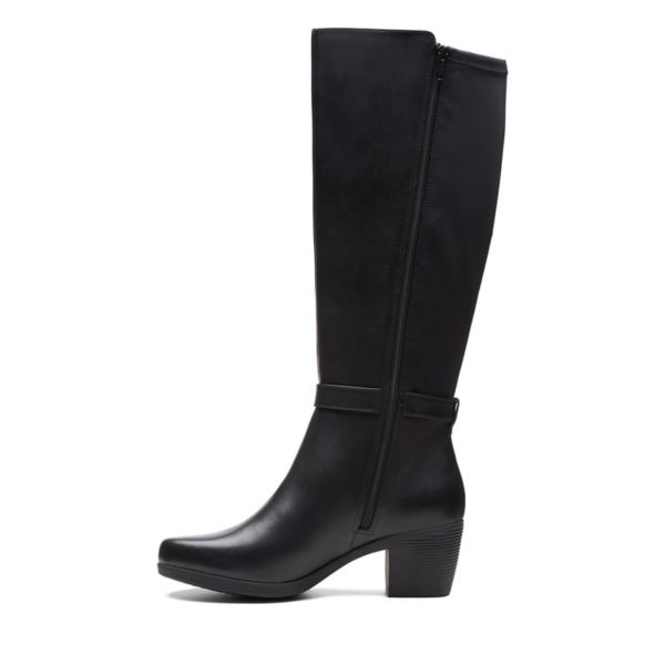 Clarks Womens Un Lindel Hi Knee High Boots Black | UK-9864135